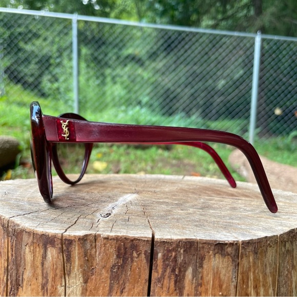 YSL Yves Saint Laurent 8702 red cat eye sunglasses - Picture 7 of 14